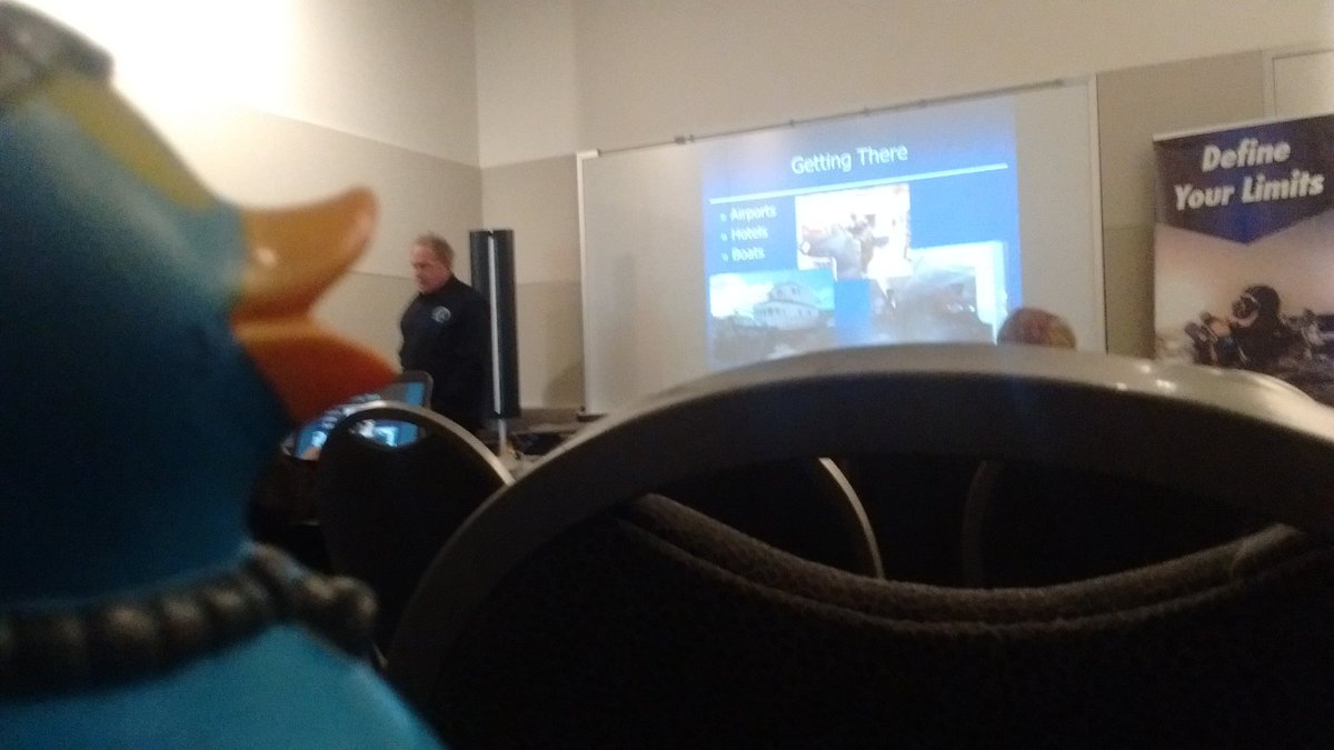 Neptune_Warrior's tweet photo. #NAUIduck watching Tim O'Leary present on the USS Perry expedition at the @NAUIWorldwide Tech Conference in Tacoma https://t.co/AzYZFx0xOp