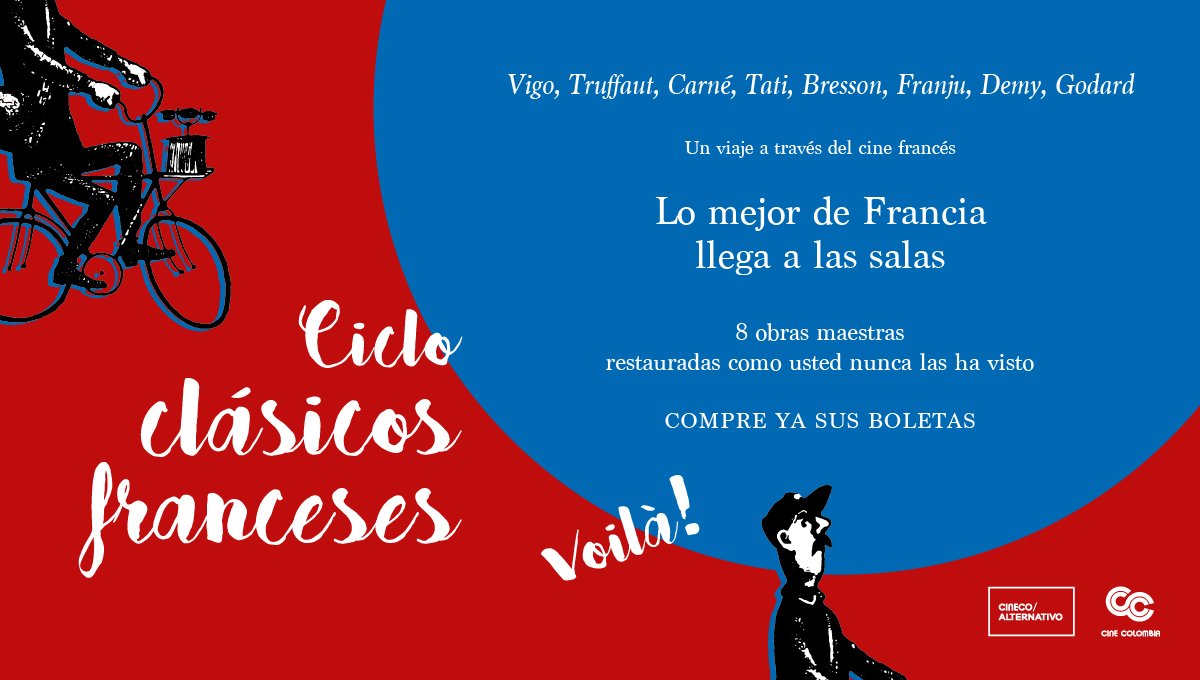 Viaje a través del cine francés con este fantástico ciclo, no tiene entrega mala. <a href="/AFBogota/">Alianza Francesa</a> @AFMedellin <a href="/AfCali/">Alianza Francesa Cali</a> <a href="/France_Colombia/">Francia en Colombia 🇫🇷🇪🇺</a>