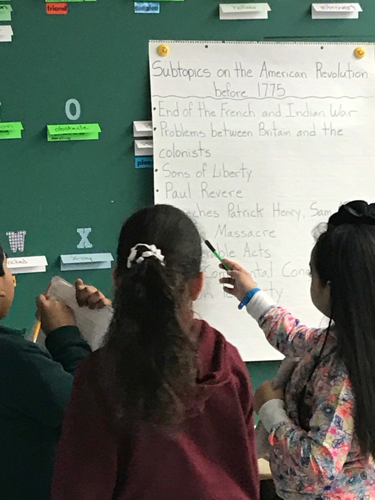 It begins!  Students search for subtopics for the TC Unit on the American Revolution. #76learns