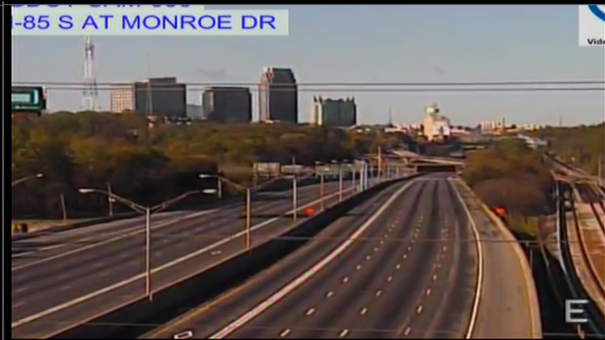 A spooky scene as the I-85 North &amp; South interstate is empty in a city of 6 miliion.

on.11alive.com/Watch11Alive