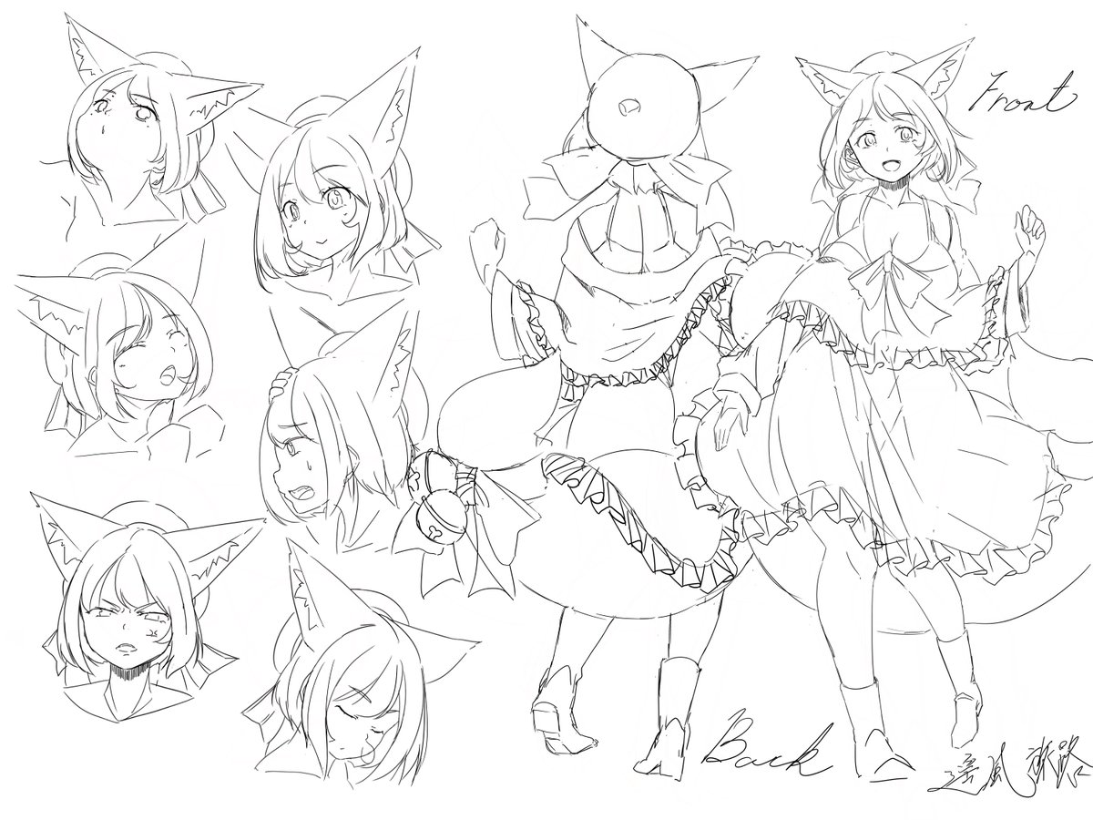 色いつまでたってもぬらないからラフはっとく
うちのこ設定的なの