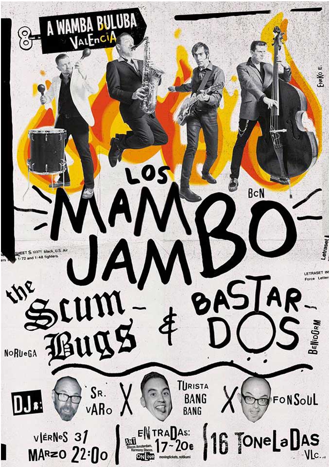 movingtickets's tweet photo. #Hoy en #Valencia @SantiCruz, fiesta @A_Wamba_Buluba con @LosMamboJambo #Scumbugs y #Bastardos y @LosGandules 🎫 https://t.co/vmqNIy7e52 https://t.co/hlnAmRJck9