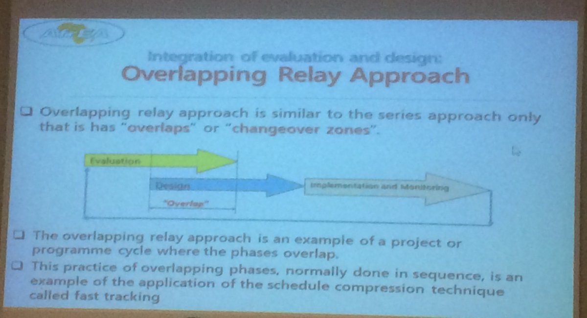 Q2Impact's tweet photo. #AfricaEval2017 #Friday session: New #ideas using 'relay' approach to integrate #evaluation &amp; #project #design @tweet_afrea #Kampala #Africa https://t.co/0mbk9Z3L6W