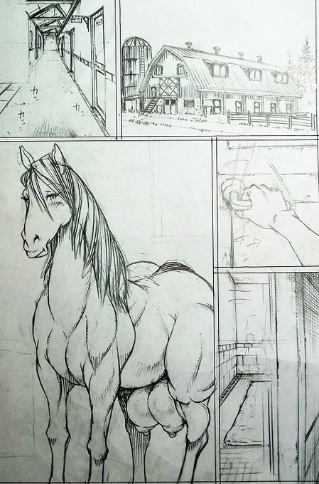 ゲスト寄稿予定の(VR風)馬姦体験漫画。馬は「らしさ」をのこしつつエロく描くのは本当にむずかしい。詳細はまた後ほど。 