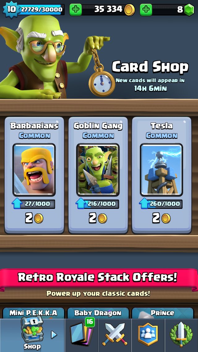 AllSuperCell's tweet photo. Only commons in the shop @ClashRoyale? I'm offended https://t.co/HrpGeZo6qX