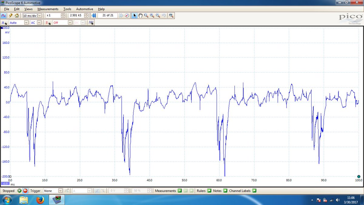 richardmadgin's tweet photo. confirming alternator charging issues with the picoscope. #testnotguess #dignostics https://t.co/dxZFP6Qwgi