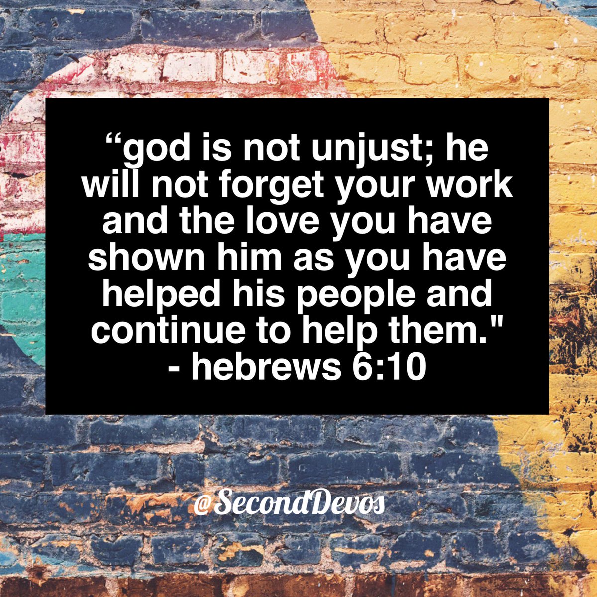 SecondDevos's tweet image. Work hard each day by serving the Lord and your neighbors. God sees all and delights in our efforts. #SecondDevos