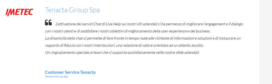 LiveHelpIT's tweet photo. 😊Grazie per l'entusiastica recensione @imetec_italia! e complimenti per l'ottima #chatexperience che offrite ai vostri clienti! https://t.co/pnbWR2vCiW