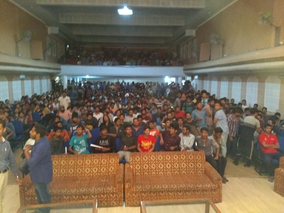 Students gathered together to unveil the systems forthcoming. But director walked out. #nitb_injustice