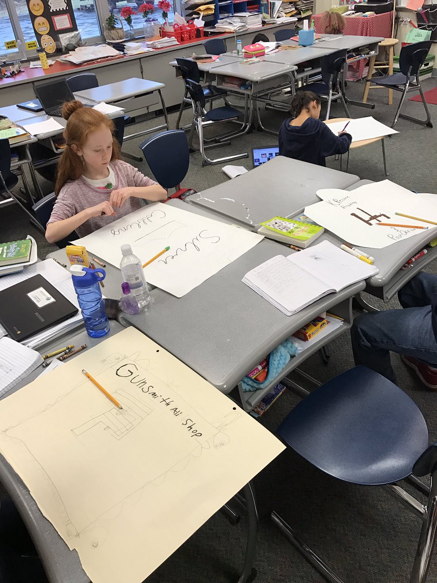 DJeneault's tweet photo. Colonial Merchant sign construction. #socialstudies #simulationlearing https://t.co/FGIAa0ZuNS