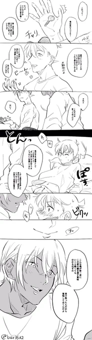 #緋色名探偵の真剣お絵描き60分一本勝負
お題:ギフト/CP:降新
※新一くん高校卒業済み

『卒業祝い』 