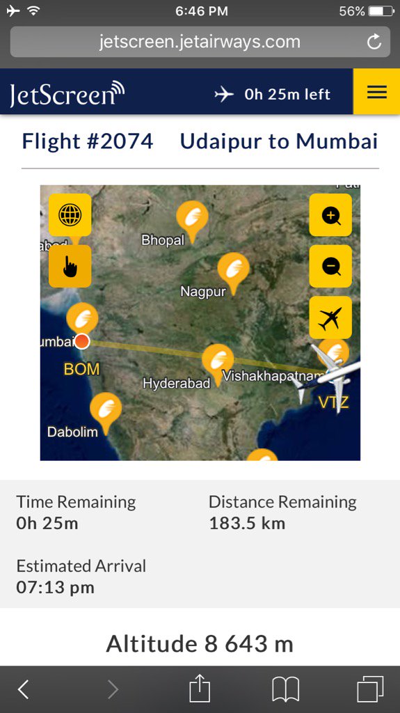 marwari_heart's tweet image. Flying from Udaipur to Mumbai- map shows Trivendrum???? @jetairways #JetScreen #Error #IncorrectMap