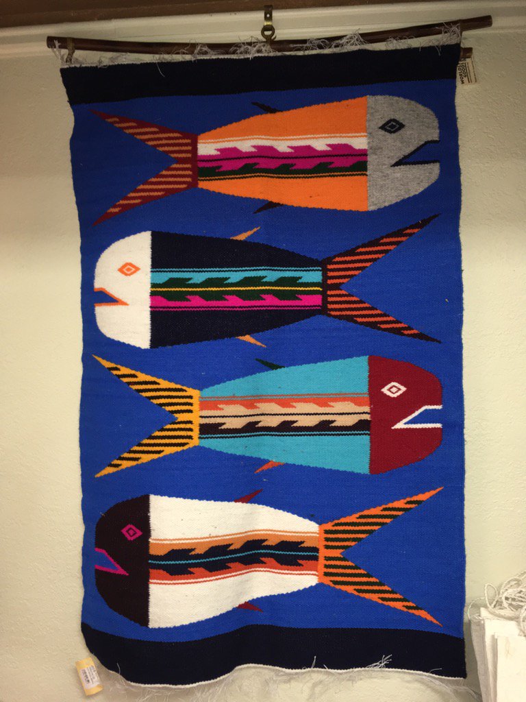 Here is a fantastic fish tapestry rug for your Friday!!