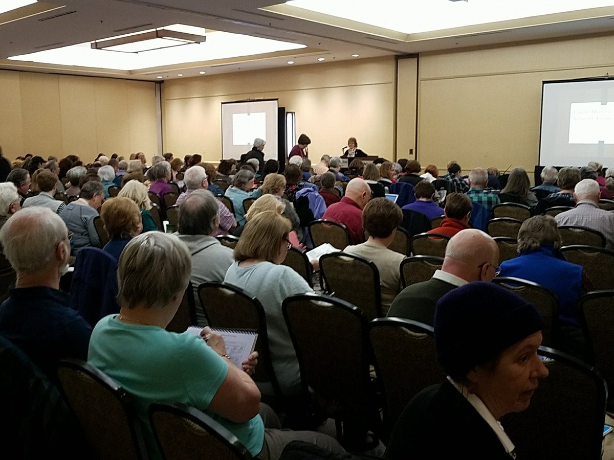 Raining outside bit the room is full for the kickoff of <a href="/FxGenSoc/">Fairfax Genealogical Society</a> Spring Conference  #fxgs2017