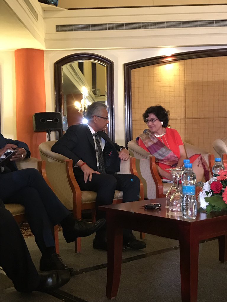 Matthewbarbados's tweet photo. @ITCnews the launch of #Mauritius national export strategy begins w #PrimeMinister #Mauritius &amp; @AranchaGlezLaya https://t.co/7D2iv6IZa6