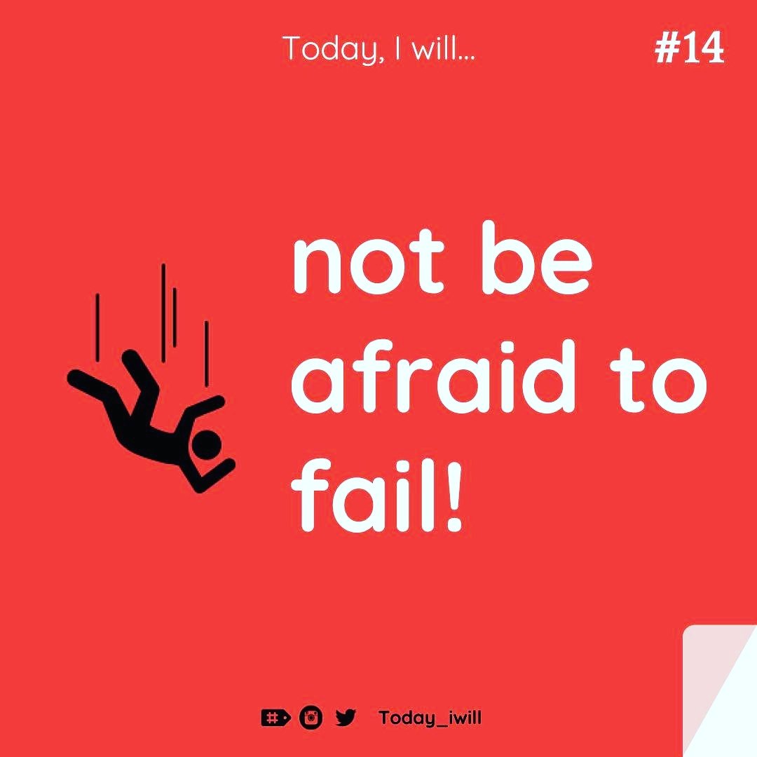 Today_iwill's tweet photo. #todayiwill not be afraid to fail.
#today_iwill 
#positiveaffirmations #365affirmations #failure #Fearless #fail #quotes https://t.co/U7adEuSrPN
