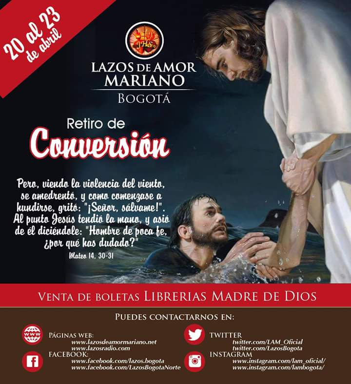 LamBogota's tweet photo. Nueva fecha abierta para retiro de conversión. Te invitamos a que vivas una experiencia única que cambiará tu vida para siempre. https://t.co/a31K6tROWz