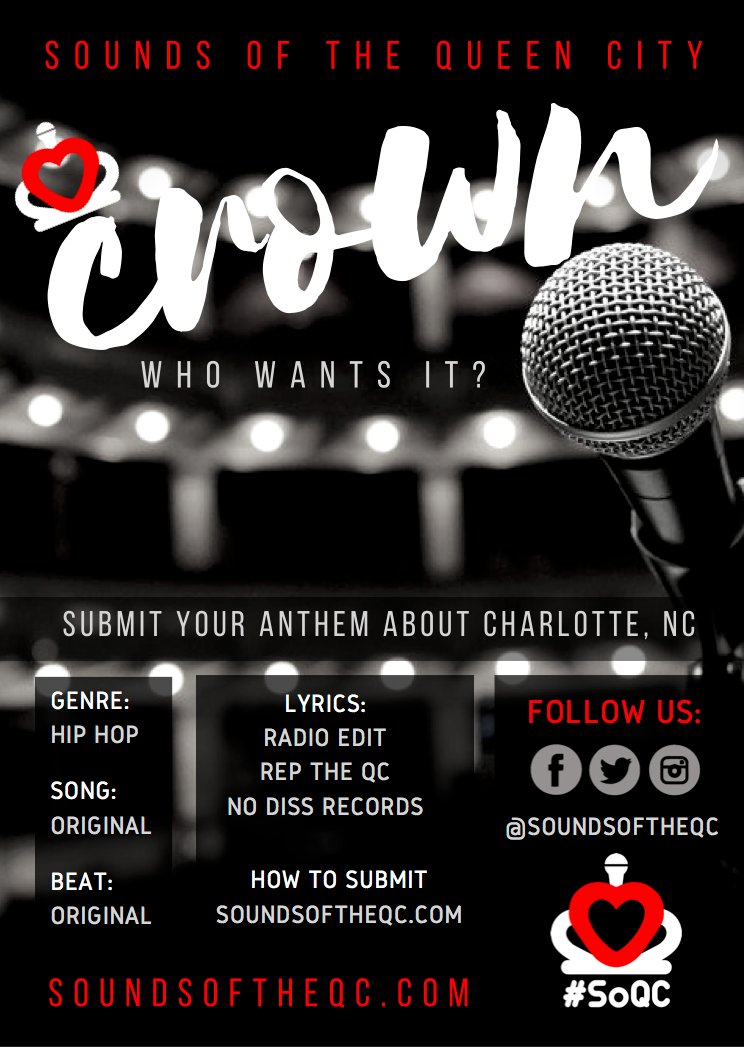 SoundsoftheQC's tweet photo. We've extended the deadline to April 10. Get your Charlotte hip-hop anthem submitted at https://t.co/yzYHnX69KY. https://t.co/PqPqS134ra