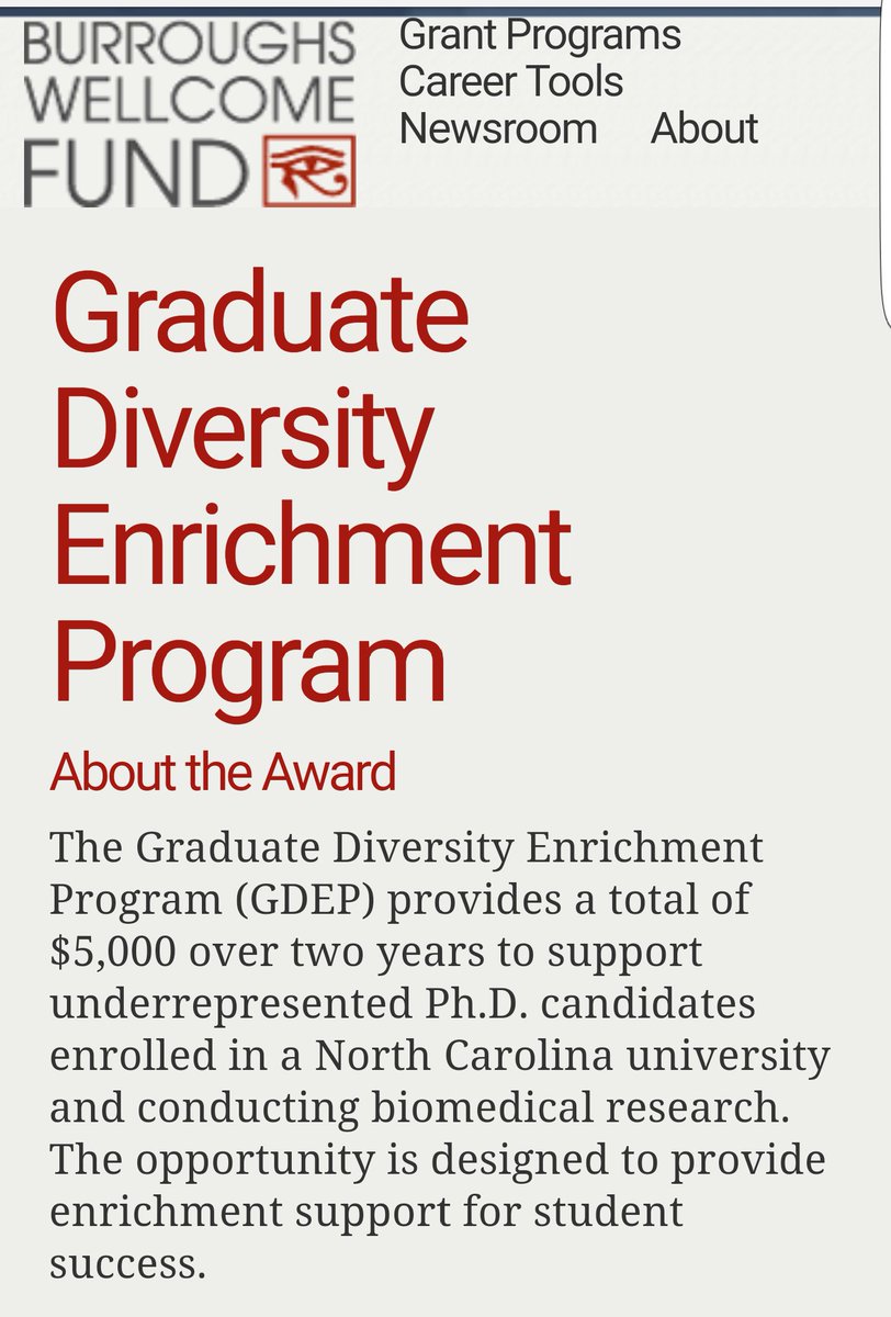 amays_bwfund's tweet image. Attn: URM Doctoral students enrolled at a NC degree awarding institution - A new grant program has been announced - bwfund.org/grant-programs…