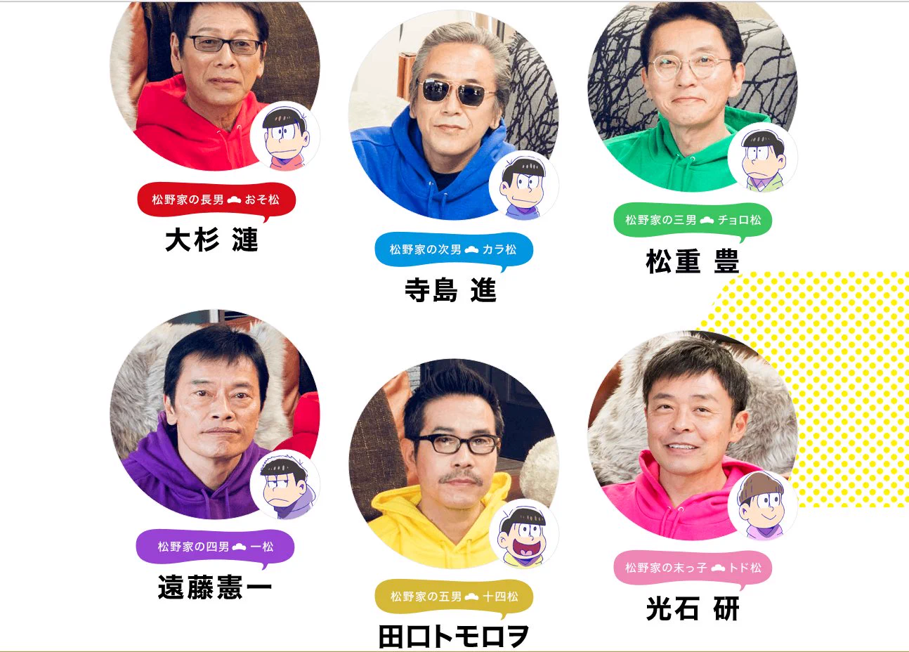 ドラマ『バイプレイヤーズ』の６名様w今度はホントにおそ松さんになって現れたwww
