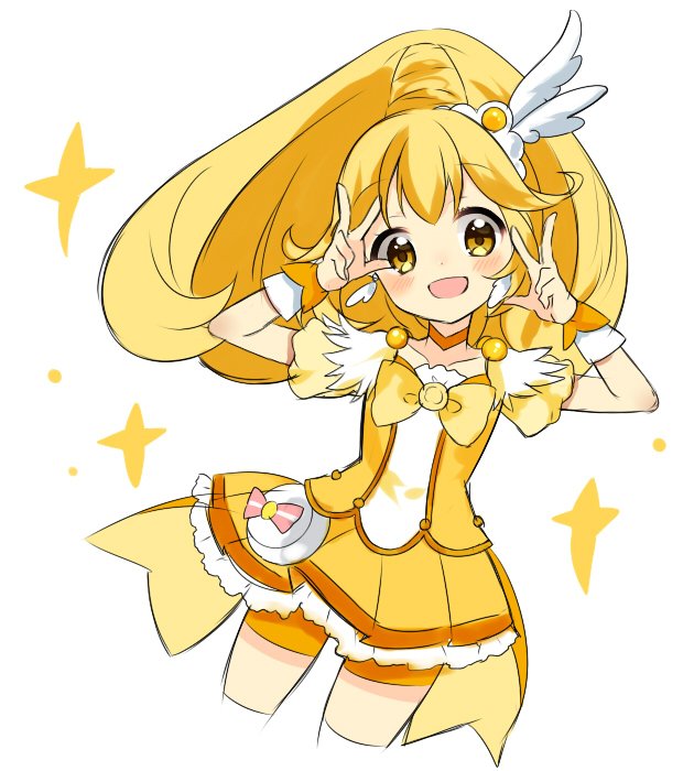 キュアピース ,黄瀬やよい 「キュアピース
#プリキュア版深夜の真剣お絵描き60分一本勝負 」|ゆにぃのイラスト