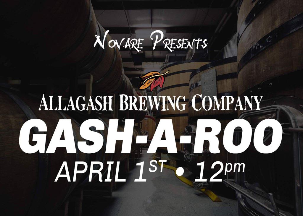 mainetaps's tweet photo. Gasharoo!!! Tomorrow 4/1 starts at noon! #gasharoo #craftbeer #allagash #drinklocal #mainetaps @NovareResBierCf https://t.co/S4F7eUcPVM