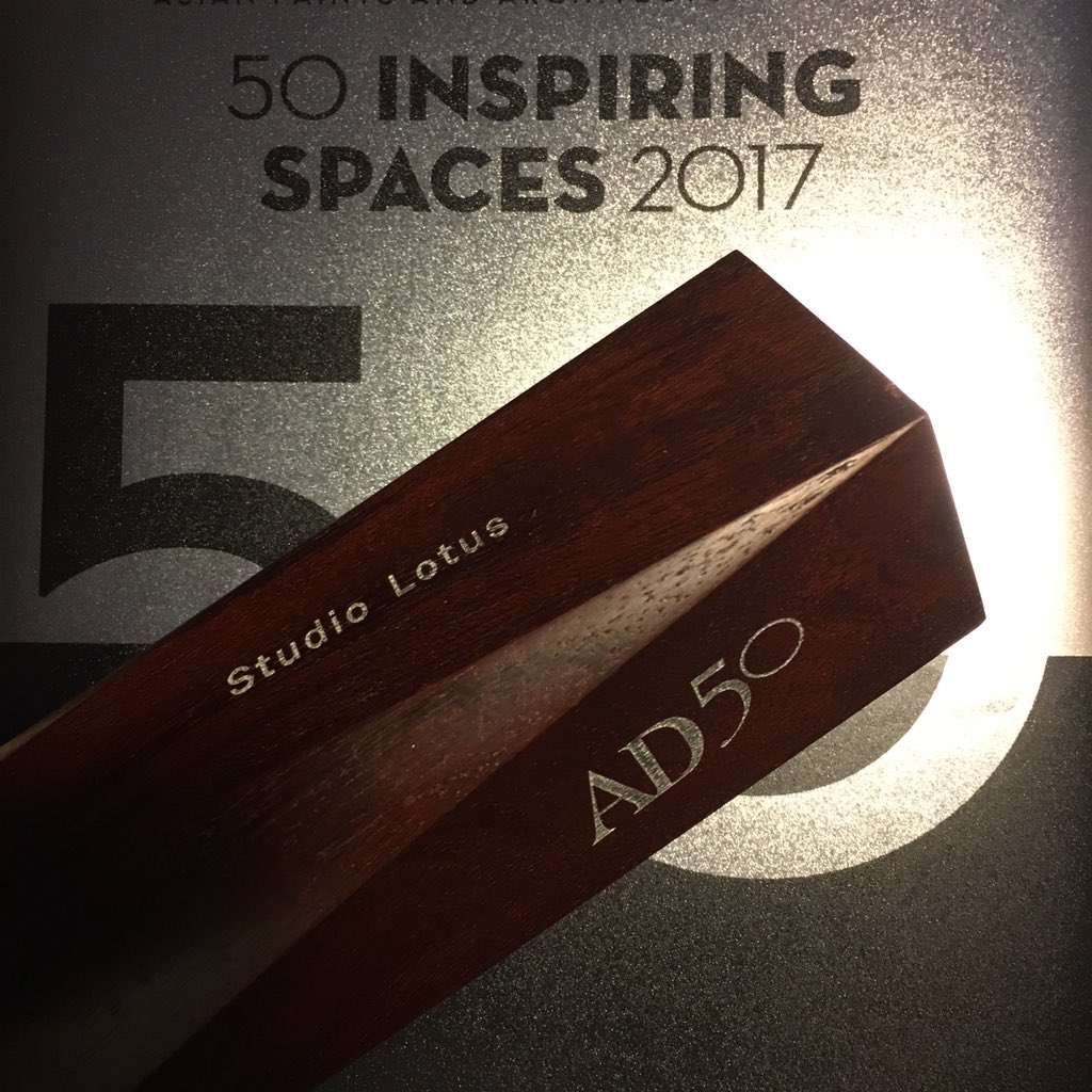 ankurchoksi's tweet photo. Delighted to be @ArchDigestIndia celebrations! reclaimed mahogany trophy for #studiolotusdelhi at #AD50 this year !! https://t.co/GaZjgpXo1x