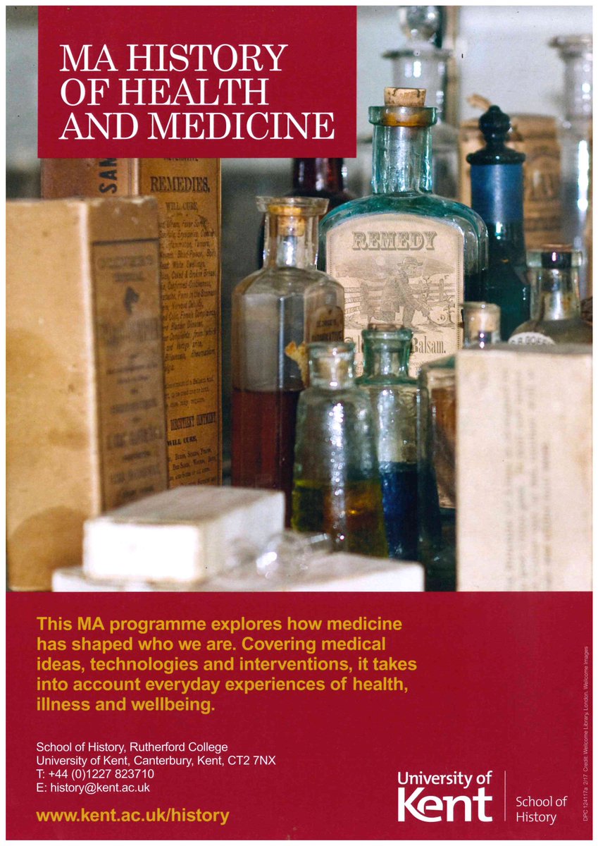 Interested in postgraduate study in the history of medicine? Come and study with us <a href="/UniKentHistory/">School of History at the University of Kent</a>! For more info contact @Claire_L_Jones