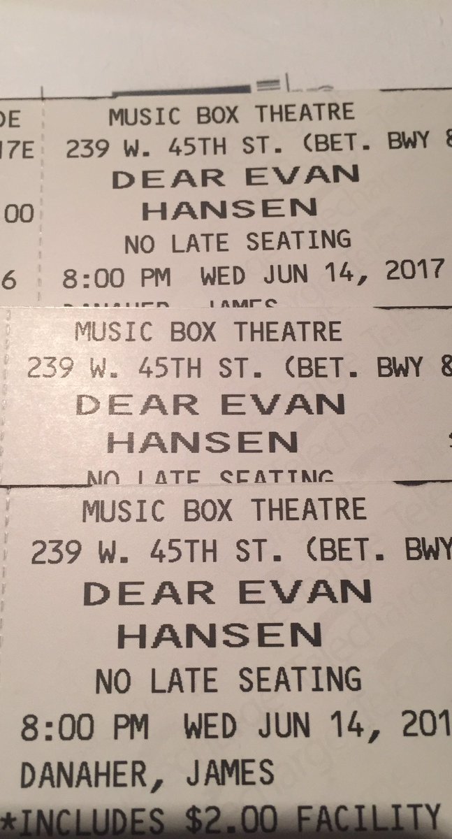 Music Box Theatre Seating Chart Dear Evan Hansen