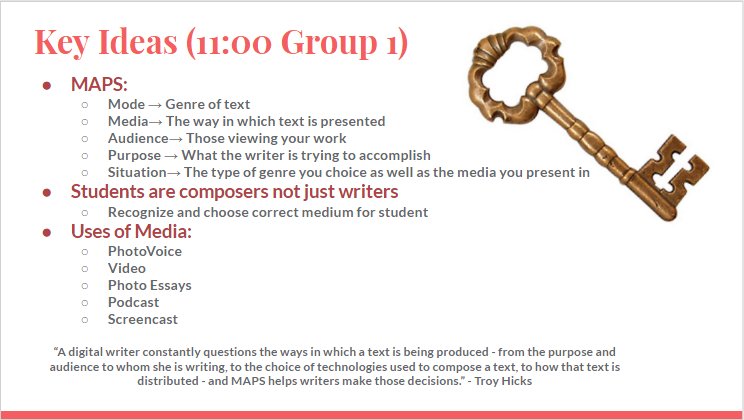 missjoelee's tweet photo. Using a digital tool to talk about digital writing in class today- @hickstro would be proud! Thanks, @googleslides #digwritegcc #gccedu https://t.co/nn9F451XSB