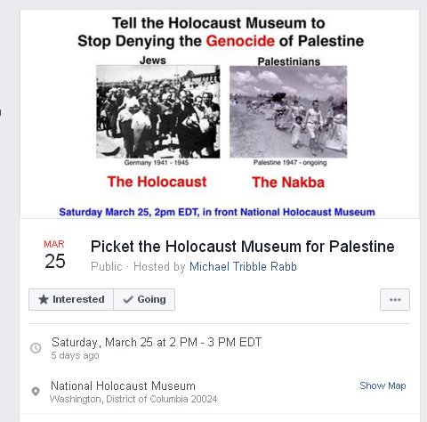 AnarchoZionist's tweet photo. Repugnant anti-Israel #jewishresistance #resistAIPAC "activists" picketing Washington DC Holocaust museum & calling the Shoah a Holohoax. https://t.co/QybBaB0C5S