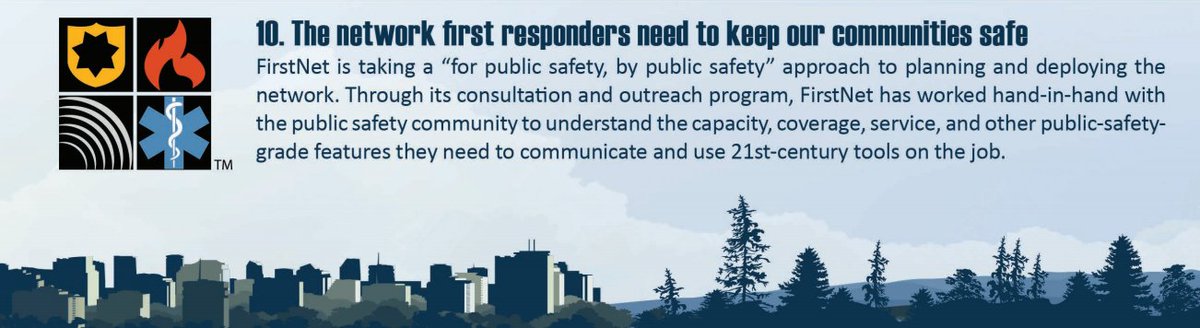 FirstNetGov's tweet photo. #10waysFirstNet SERIES: #10 🙌 #FirstResponderNetwork will be delivered for public safety, by public safety with the help of @ATTBusiness 👏 https://t.co/IwmOsLw3Yg