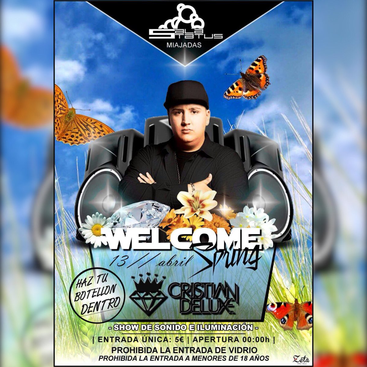 BookingDeluxe's tweet photo. Dia 13 de Abril #cristiandeluxe repite en #salastatus en Miajadas(Caceres) en la fiesta de la primavera!! https://t.co/rf6SBz0Srf