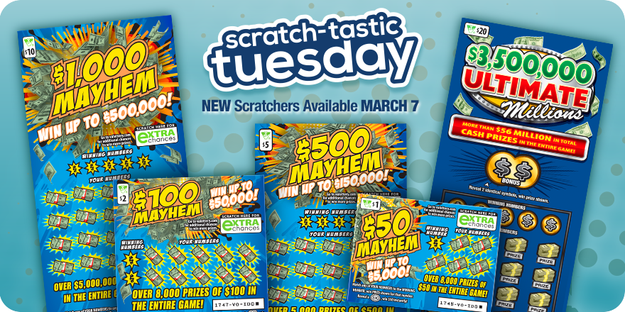VirginiaLottery's tweet photo. It’s #ScratchtasticTuesday, and you know what that means … NEW GAMES! Which do you aim to play first? #Scratchers https://t.co/p3EZJNYmHF
