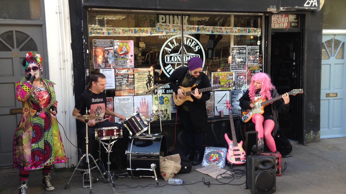 NewJournalNW1's tweet photo. Happy birthday All Ages Records. Anarchist Wood playing in Pratt Street. https://t.co/mH3bLpO8cz