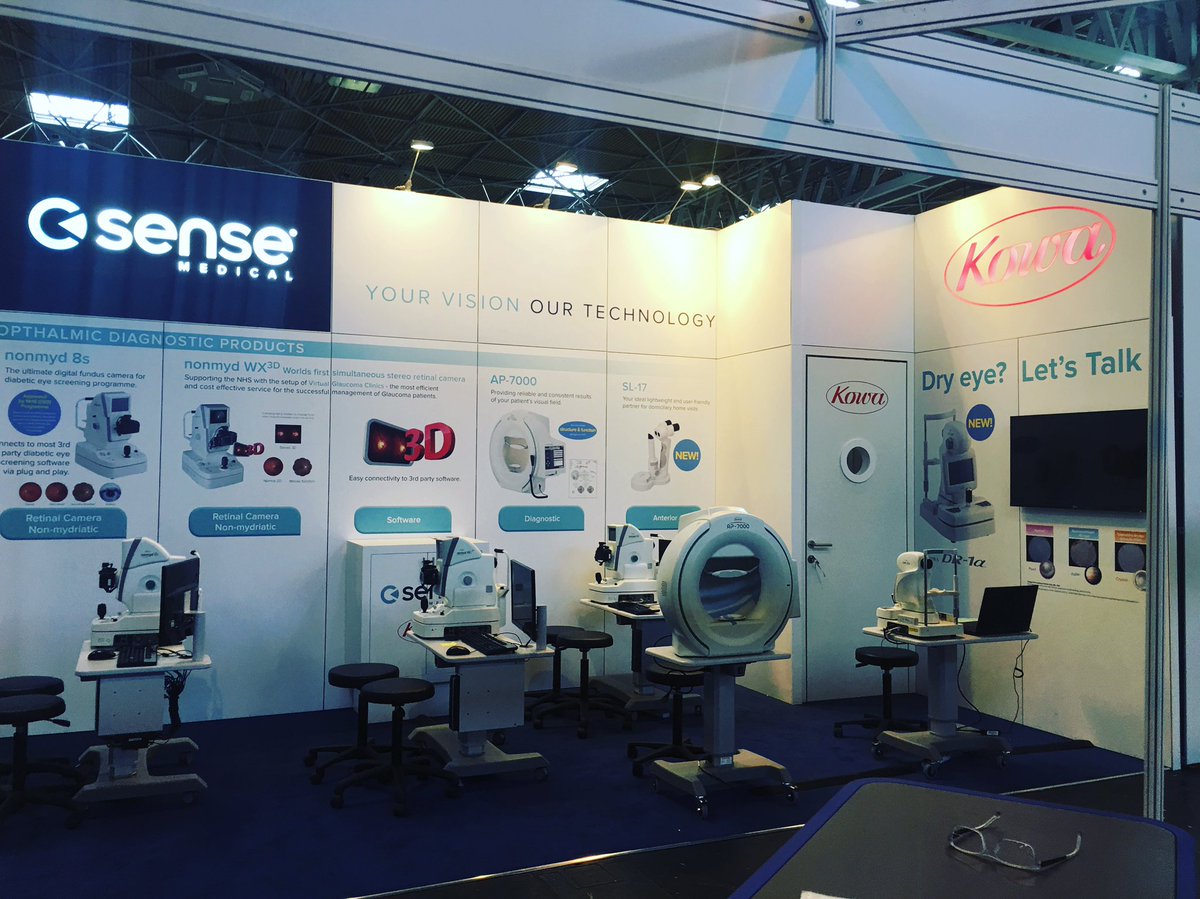 sensemedicaluk's tweet photo. Voila! Set up complete. We are ready for Optrafair 2017! #optrafair #optrafair2017 #kowa #sensemedical https://t.co/MZ1aTxWMiS