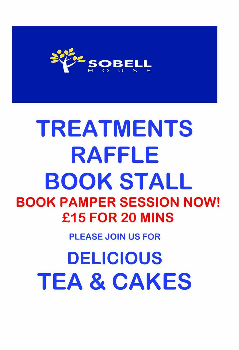 thametherapy's tweet photo. #pamperyourself! Join us on Sat 6th May for our fundraising event in aid of @sobellhouse - Come along for a treatment, cake &amp; prizes #RT https://t.co/mxplktEGau