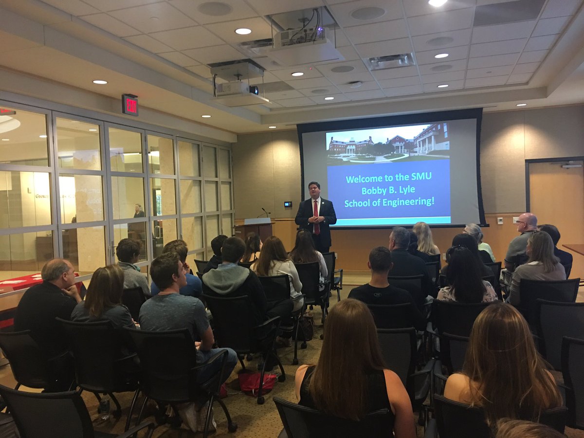 lyleengineering's tweet photo. Dean Marc Christensen speaking to prospective students at Destination @smu @SMUAdmission #SMUBound #ChooseLyle https://t.co/Aec7yS5Ny2