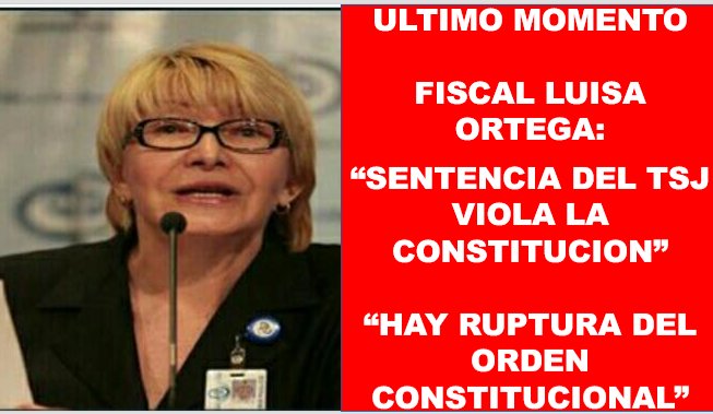 paolucci40's tweet photo. El Régimen se da cuenta que la "cago" ante el mundo y manda a la Esbirra y Fiscal General Luisa Ortega Diaz a recular #FinDelChavismo https://t.co/qbQvg9XwQl