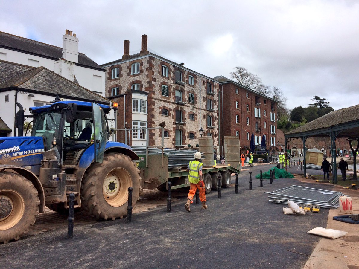 SimonHallNews's tweet image. Exeter's seaside - the quayside - reopened for the summer after large parts closed off for flood defence work.