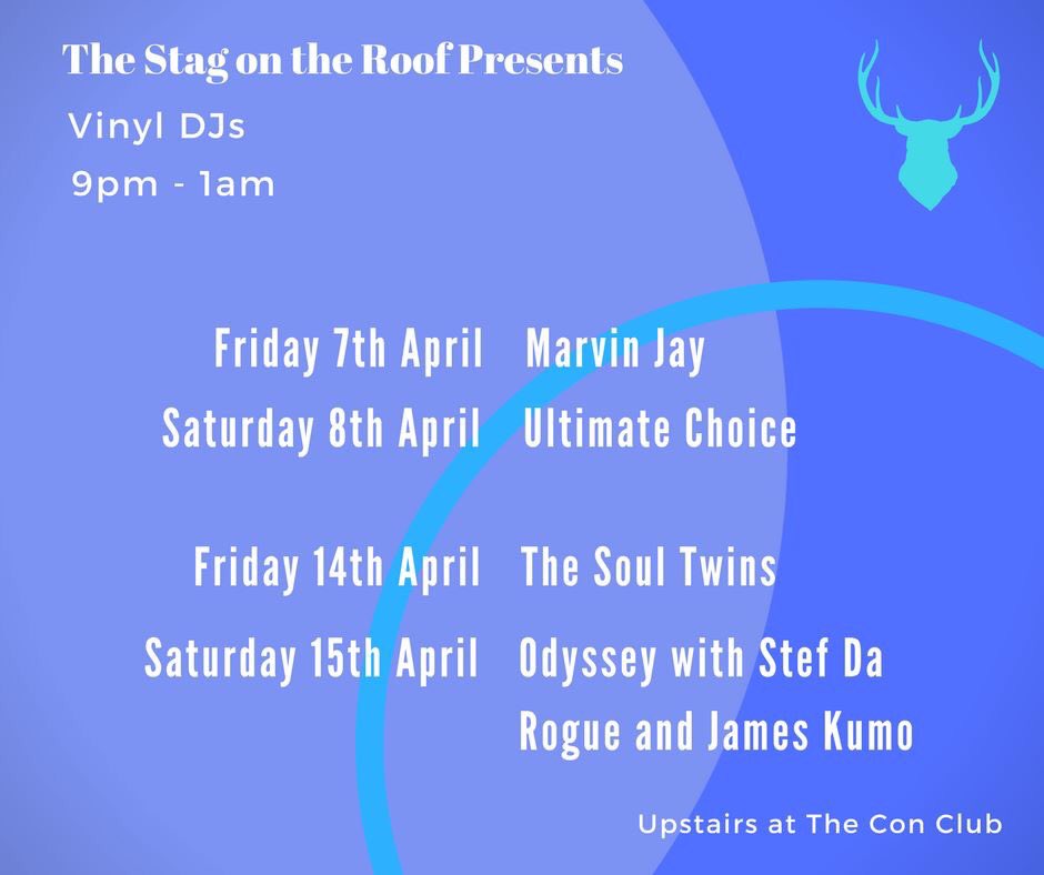 ConClubAlty's tweet image. Next Fri it's all change for our upstairs bar! Introducing The Stag on the Roof - great drinks plus DJs playing funk, soul &amp;amp; disco till 1