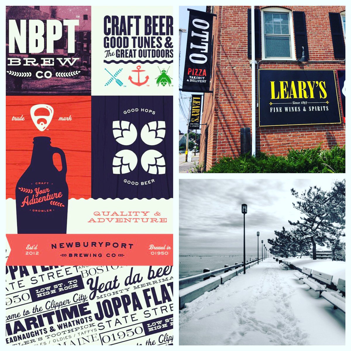 Tim_NBPT's tweet photo. Hometown Throwdown, Get some snow storm beers @Learys Newburyport today, sampling @NBPTbrewing beers 5-7 pm @NBPTBEER #drinklocalbeer #TGIF https://t.co/9jbMchNfc1