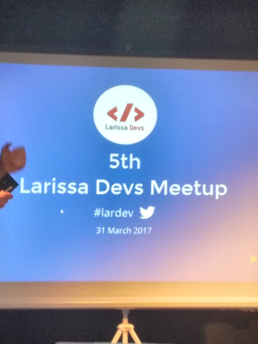 forfolias's tweet photo. Learning about #ReactJS and #gamification techniques at the 5th larisa developers meetup #lardev from @sirodoht and @v_gkogkidis https://t.co/tuXeBTpkfn