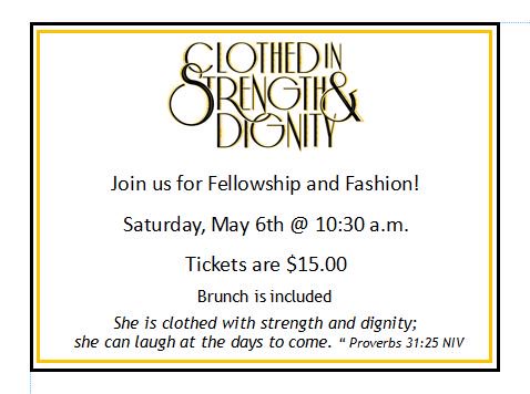 FBCA_WM's tweet photo. Tickets on sale every Sunday at 8:45AM (except Easter).  Invite a friend for fellowship and fashion! https://t.co/WePnvlP0Vq