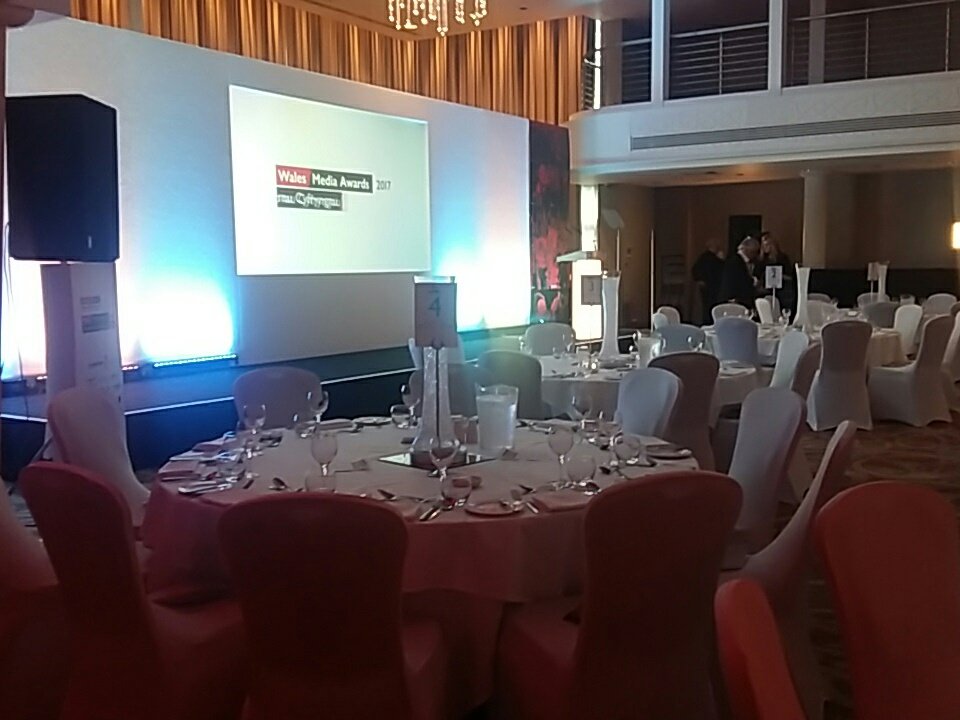 The stage is set for tonight's event in aid of <a href="/WalesJournoCh/">Journalists' Charity</a> see you soon! #WalesMediaAwards