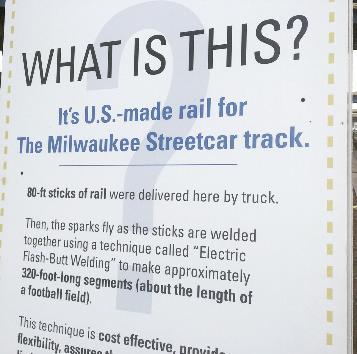 StcarCoalition's tweet image. American steel installed by American workers in Milwaukee! #gobystreetcar #CSCMembers @MilwStreetcar