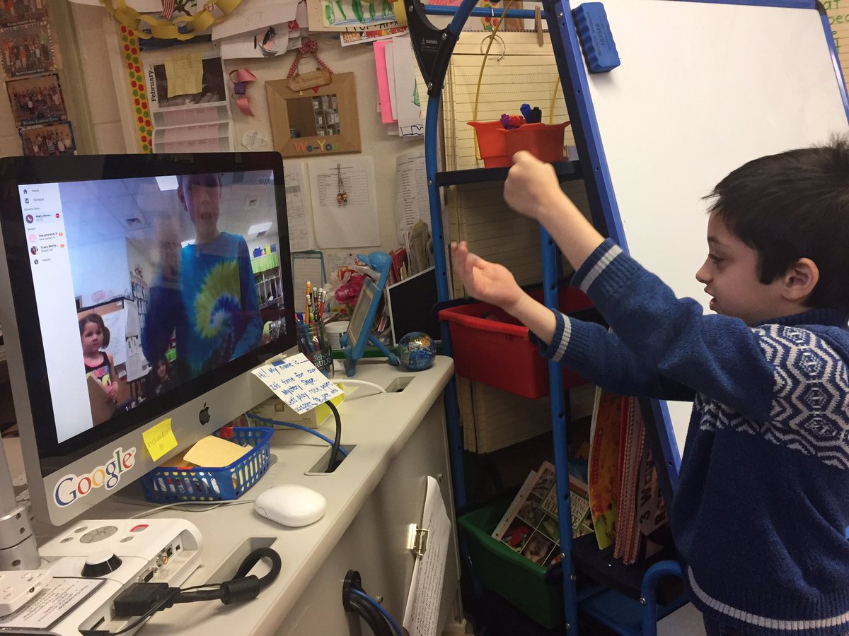 msrichtweets's tweet photo. We had a great #mysteryskype with @MaryAnneBShaw and her #1stgrade class in NC! Tar Heel fans connect in NY and NC! #WESgrows #GoHeels https://t.co/bBbfhhaCeM