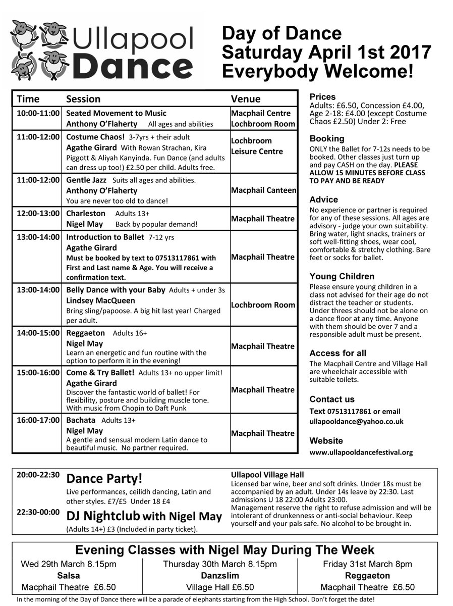 TOMORROW! Ullapool Day of Dance with classes for all and a party with ceilidh and latin dance and live performances. Just turn up.