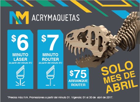 ACRYMAQUETAS's tweet image. En abril tenemos el minuto de #corteláser y #corterouter en precio especial. ¡Visítanos!