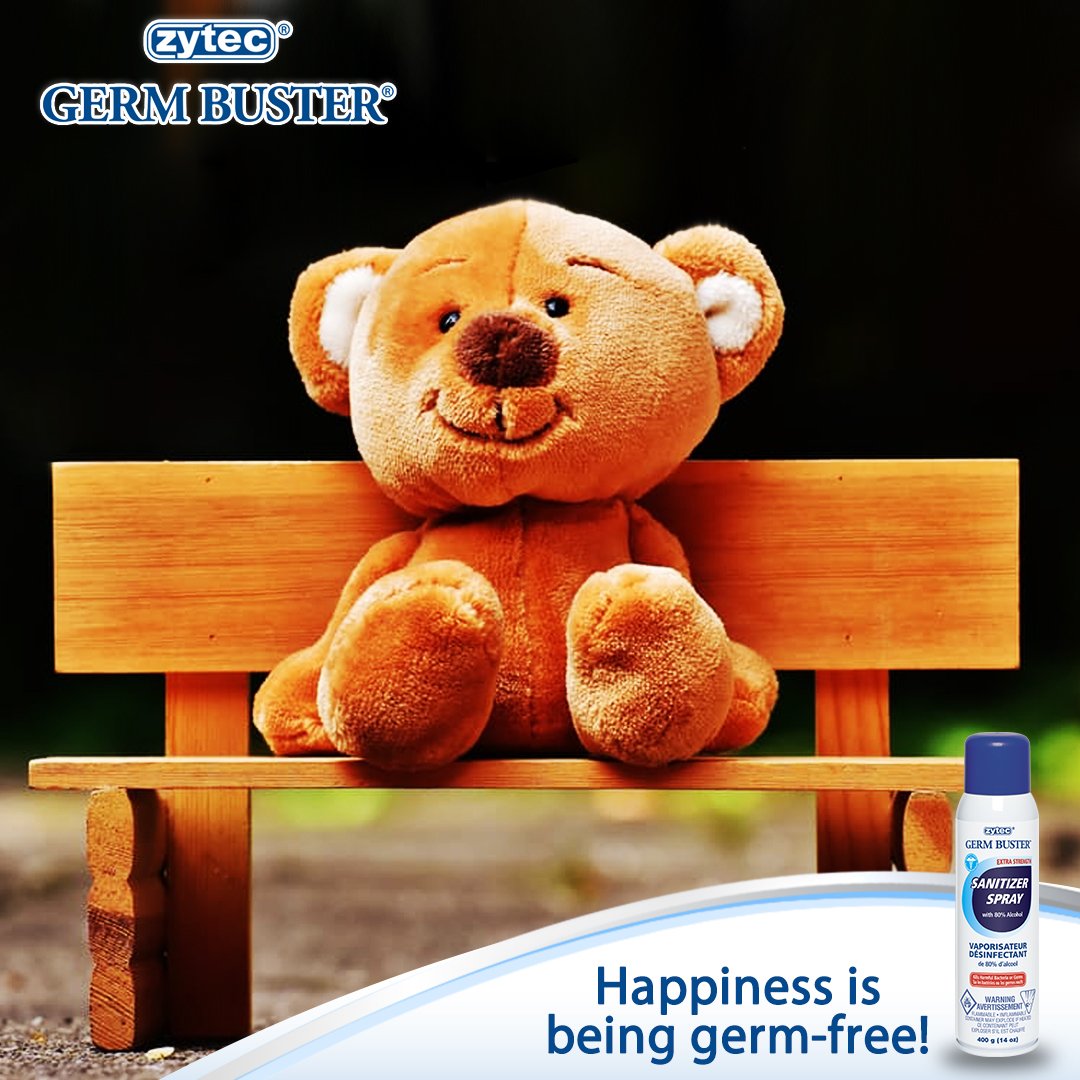 zytecgermbuster's tweet photo. 80% of cuddly toys harbour harmful bacteria. Wash toys and sanitize surfaces with zytec Germ Buster Extra Strength Spray. #BeGermAware https://t.co/Nx3WQxRUDW